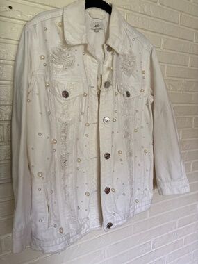 River Island Denim Distressed Jacket SZ S